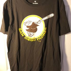 san diego padres mlb brown shirt with padre guy